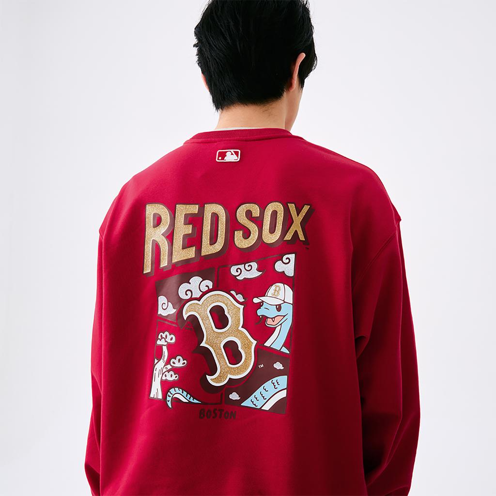 New MLB Boston Red Sox Sweatshirt Unisex Deep Red 3AMTQ0151-43RDD