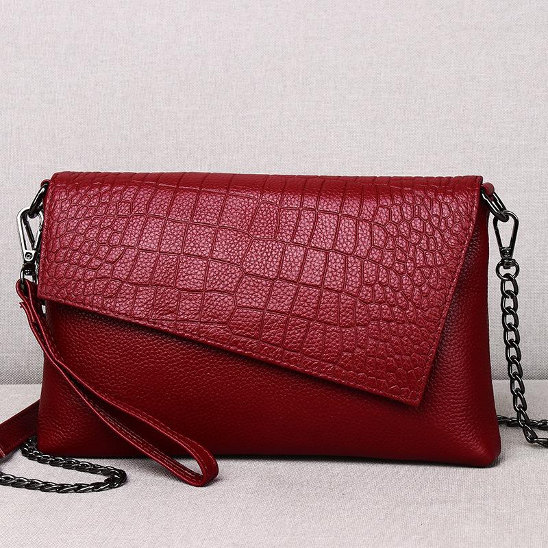 Stone Pattern Leather Clutch Bag Women'S Tide Large Capacity Women'S Chain Messenger Bag Fashion Banquet Handbag