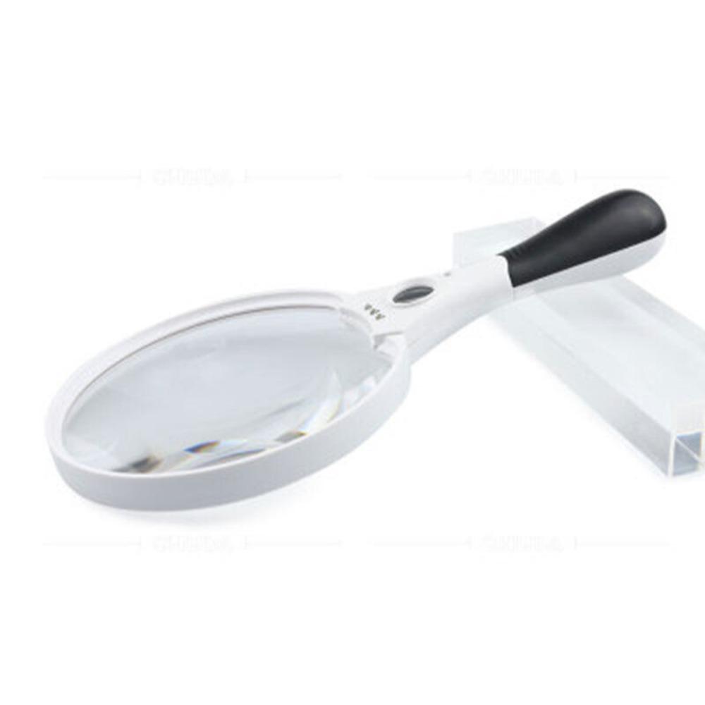 Lightweight Handheld Magnifying Glass With 3 Bright Led Lights Large Loupe For Elderly Reading