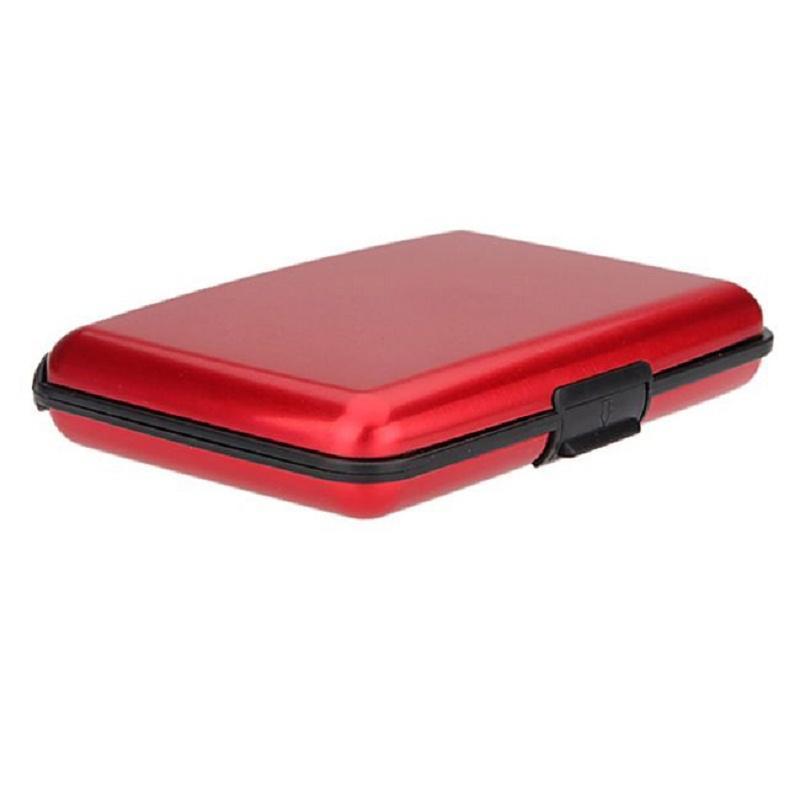 Portafoglio impermeabile tascabile multicolore lucido Porta carte di credito Porta carte di credito Porta contanti Lega di alluminio(Esterno) + Plastica( Interno) con confezione regalo