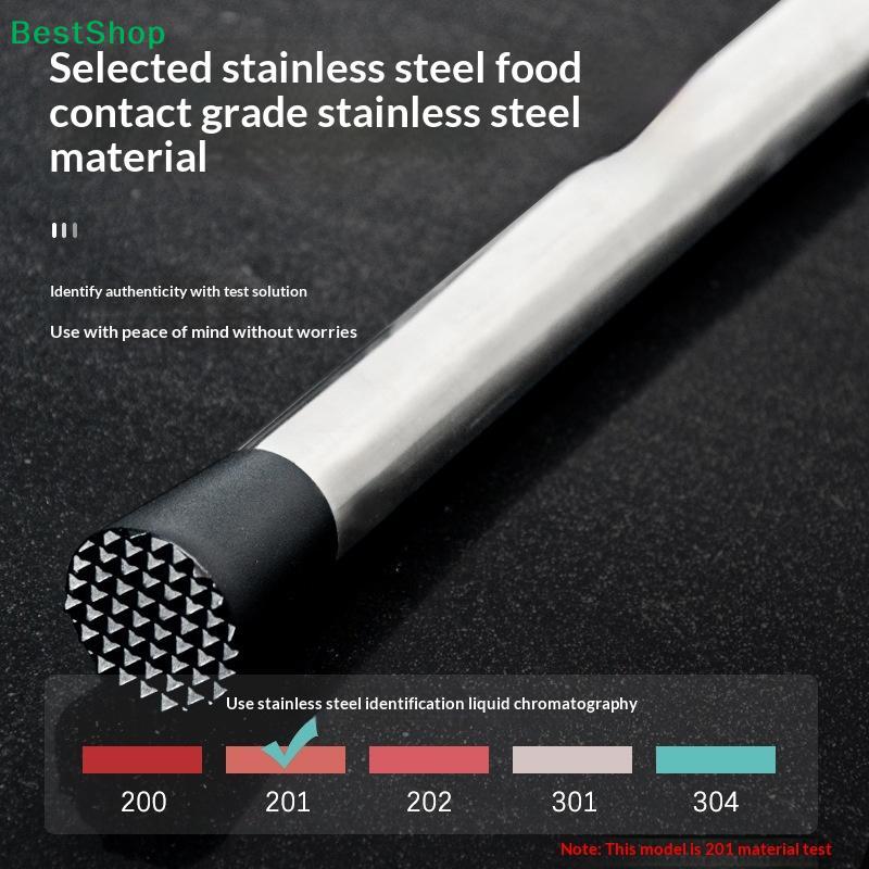 Stainless Steel Crushed Ice Hammer Multifunctional Popsicle Sticks Cocktail Swizzle Stick Fruit Lemon Muddle Pestle Bar Tools