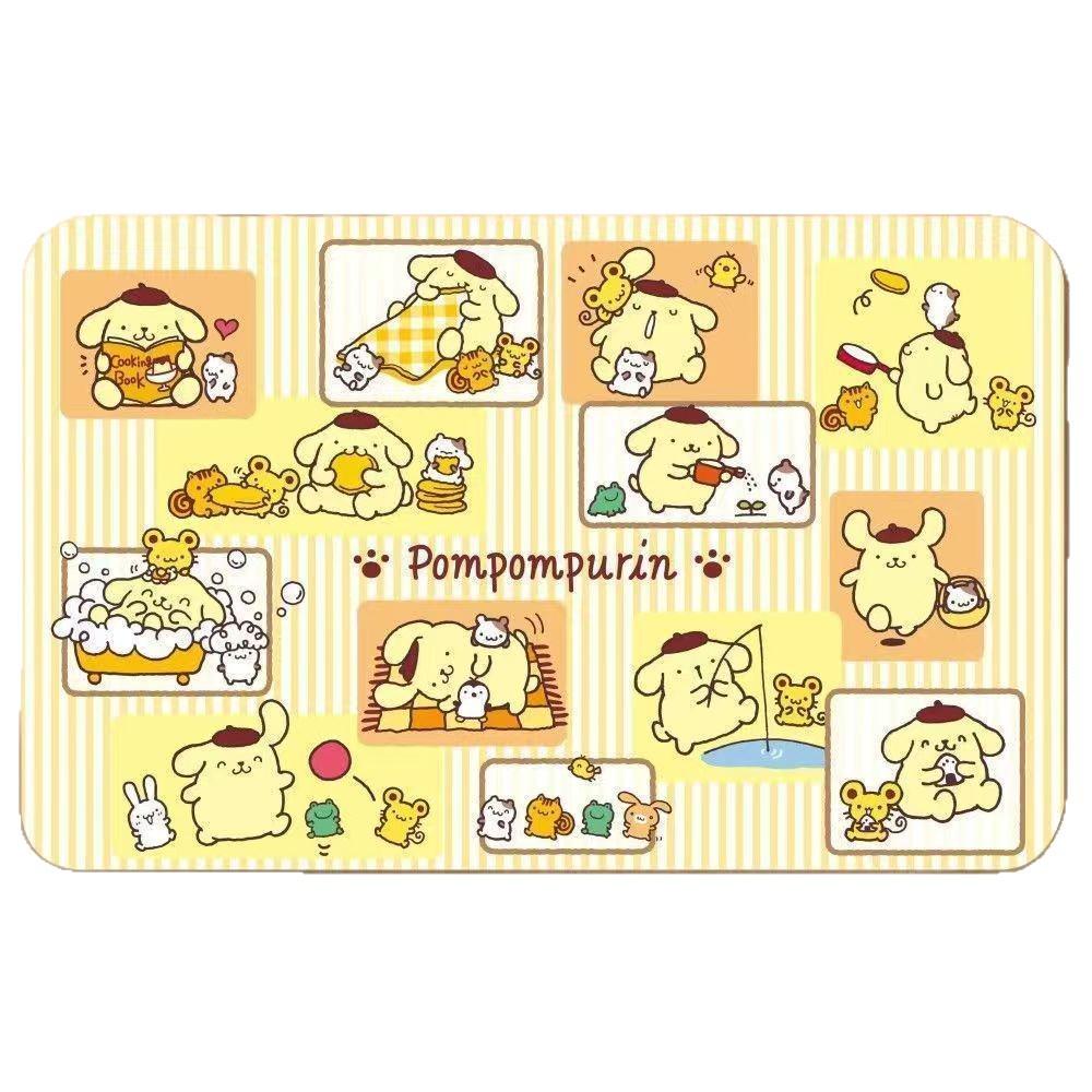 Cute Yellow Pompompurin Quick-Dry Water-Absorbing Diatom Mud Bathroom Floor Mat - Anti-Slip, Wear-Resistant, Dust-Removing Carpet