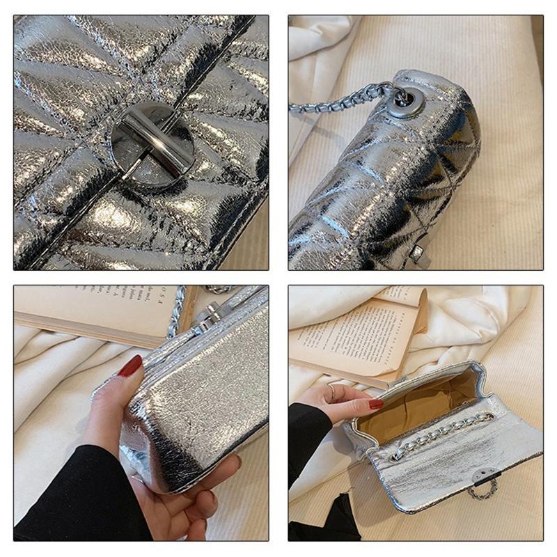 Fashionable and Versatile Shoulder Chain Crossbody Bag, New Trendy PU Colorful Small Square Bag, Shopping Fashionable Women's Bag