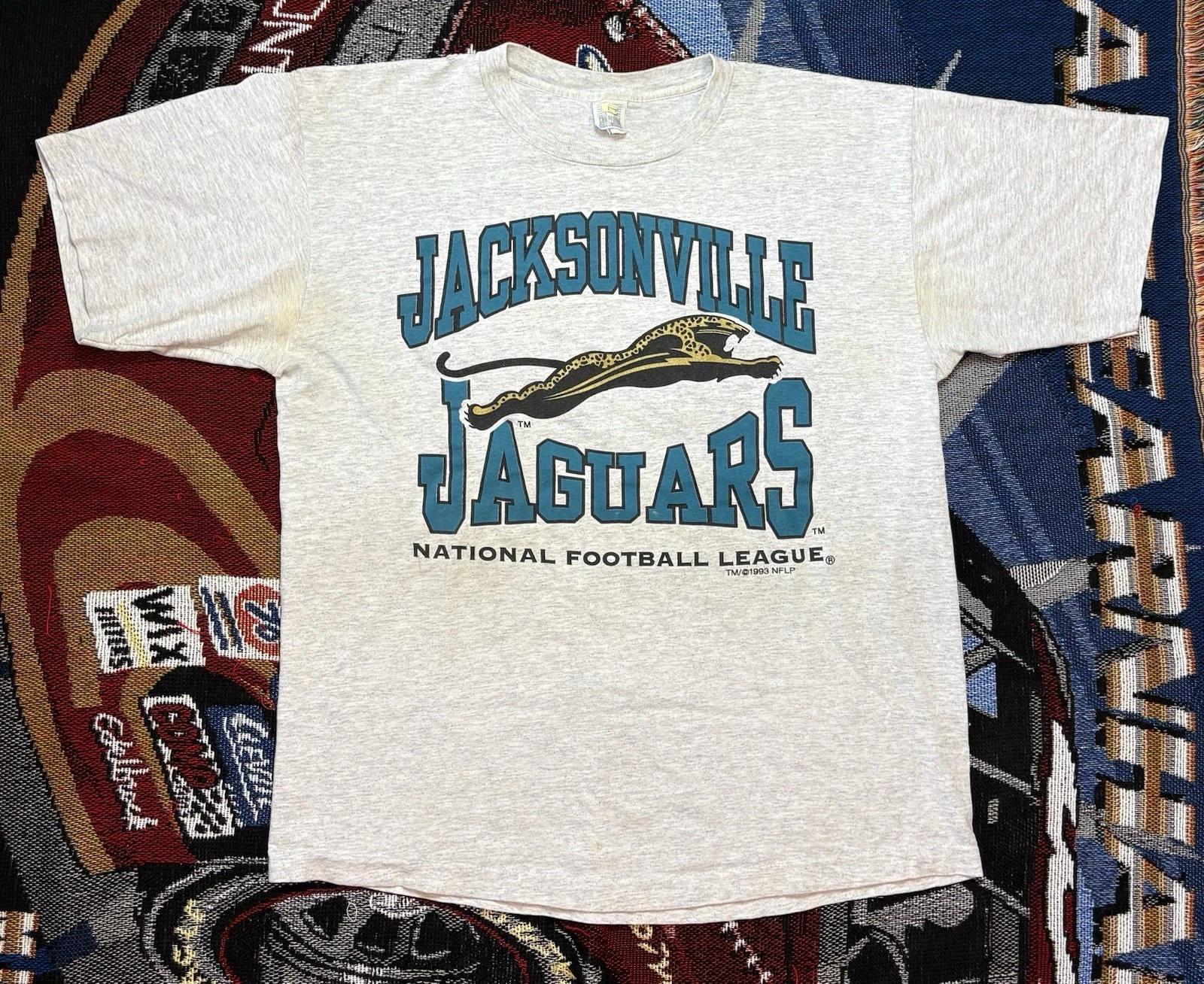 Vintage Jacksonville Jaguars Shirt XL Banned Logo Tee 1993 USA NFL Jags 90s S