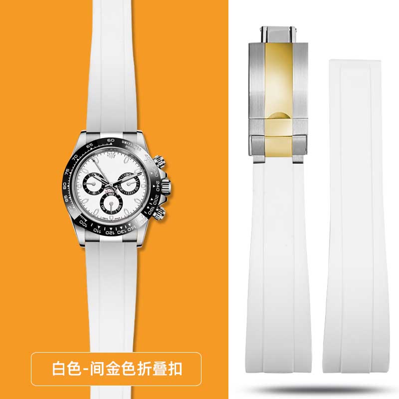 20mm 21mm 22mm For Rolex Daytona Gmt Oyster Tudor Black Bay Omega Watchband Rubber Fold Buckle Watch Strap Silicone Men Bracelet