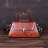 Johnature Luxury Handbags Women Bags Retro Genuine Leather Solid Color Lady Shoulder Bags Leisure Cowhide Messenger Bag