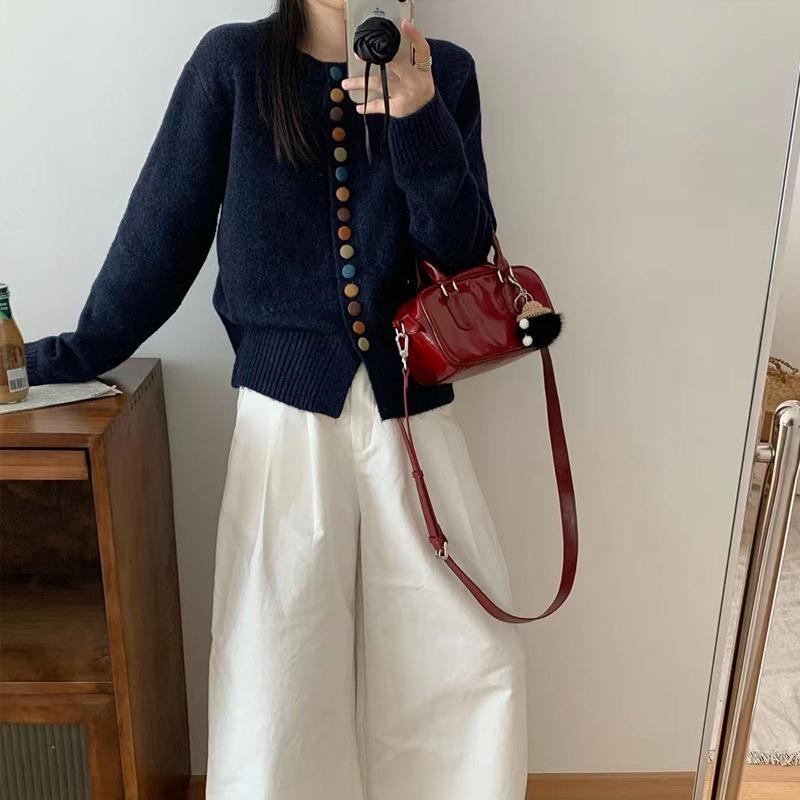 Autumn and winter long-sleeved knitted cardigan women's color single-breasted autumn new fashion versatile long-sleeved sweater jacket