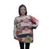 2024 A/W Women's Plus Size Loose Mink Cashmere Sweater, Personality Print, Round Neck, Middle-Aged Style