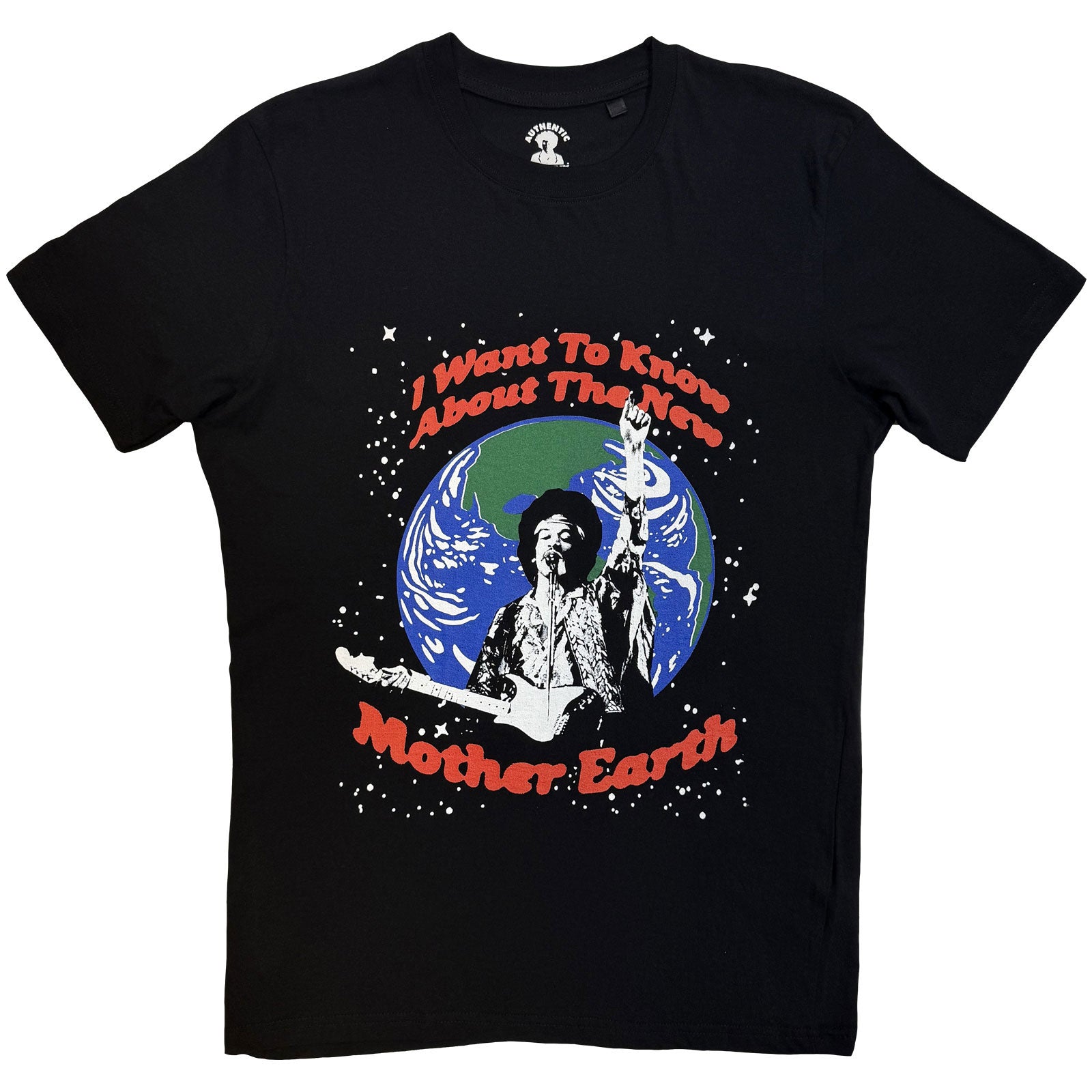 Jimi Hendrix TShirt Earth Day Black OFFICIAL NEW XL