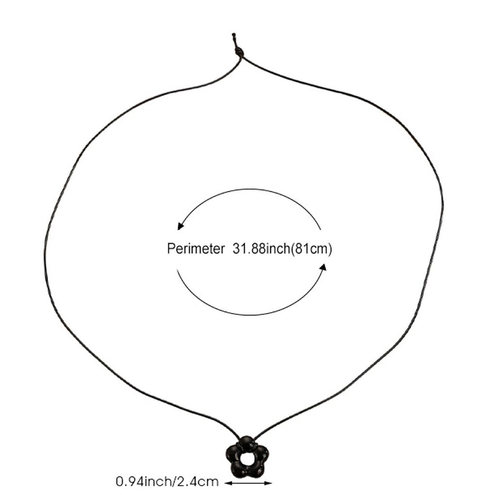 Retro Minimalist Fashion Free Knotting Flower Pendant Wax Thread Necklace Clavicle Chain