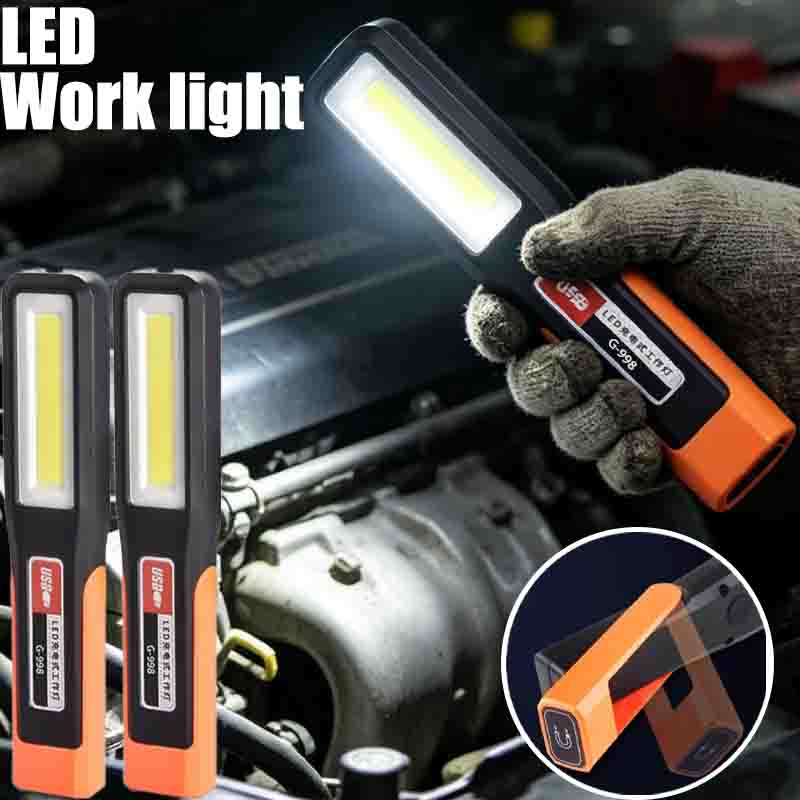 Powerful COB Magnetic Torch Emergency Light Warning Light LED Work Light Car Garage Mechanic Lamp USB Rechargeable Flashlight