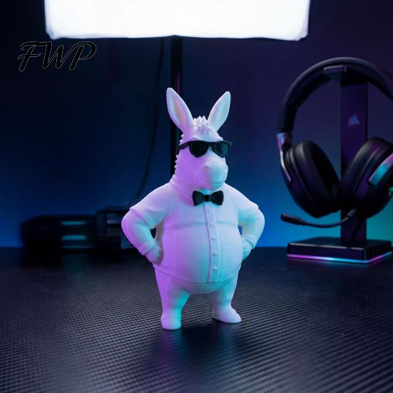 Desk Decoration Donkey Funny 3D Printed Figurine Cool in Sunglasses Statue High-end Animal Novelty Sculpture for Home Office Shelf Decor Matte White