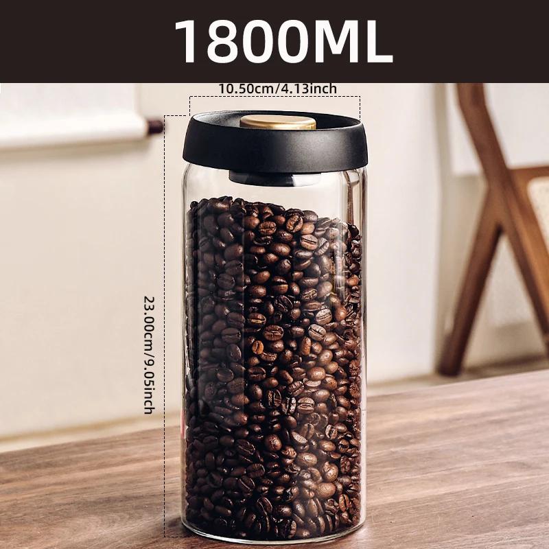 Vacuum Sealed Jar Coffee Bean Storage Bottle Kitchen Food Grain Tea Glass Jar Fresh Storage Jar Kitchen Accessories Kitchen Jars