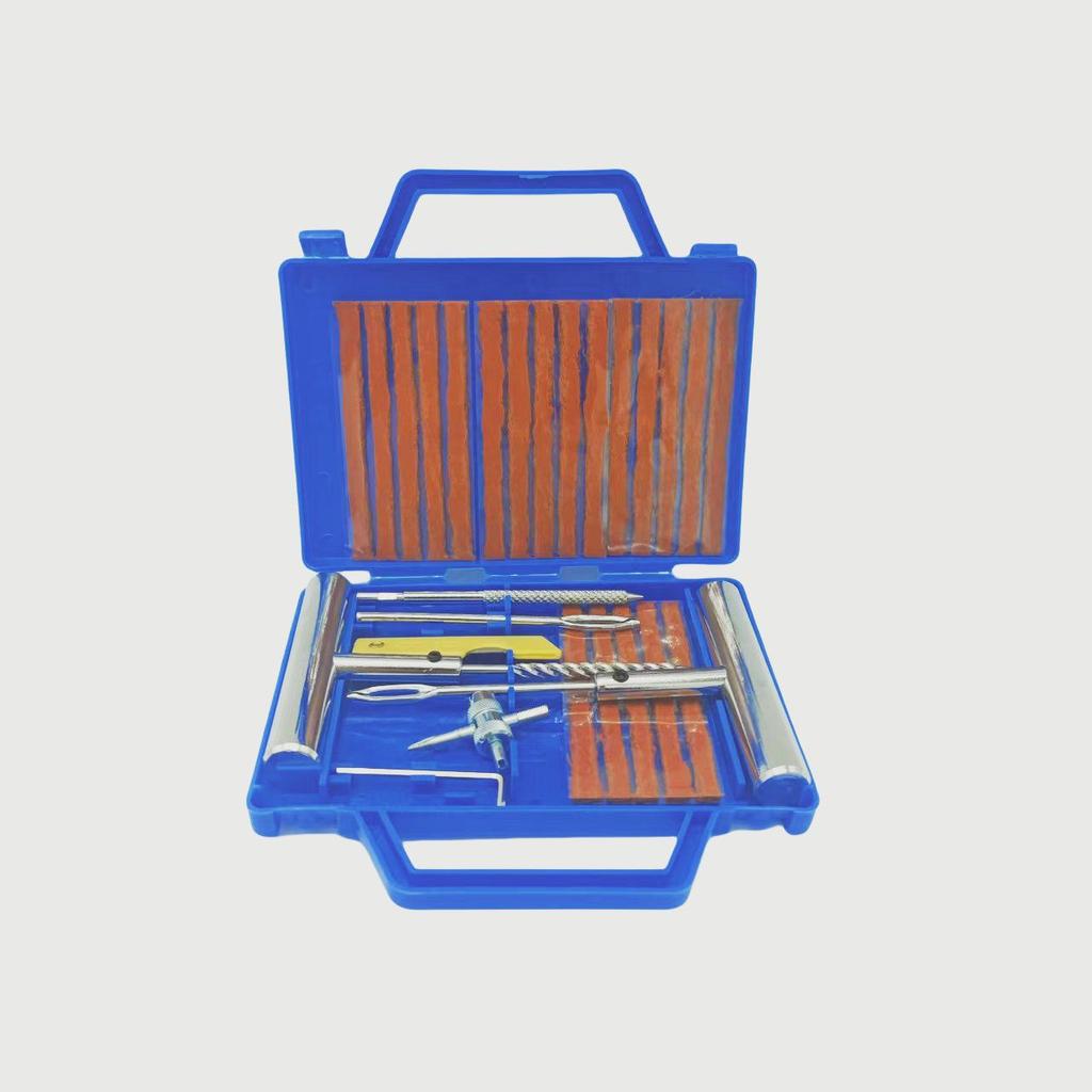 Tire Repair Kit: Quick, Easy, Iron Handle 28pc Vacuum Emergency Set for Home and Outdoor Use.