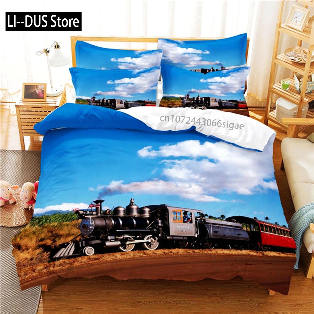 Train Bedding Set Duvet Cover Set 3d Bedding Digital Printing Queen Size Bedding Set Fashion Design