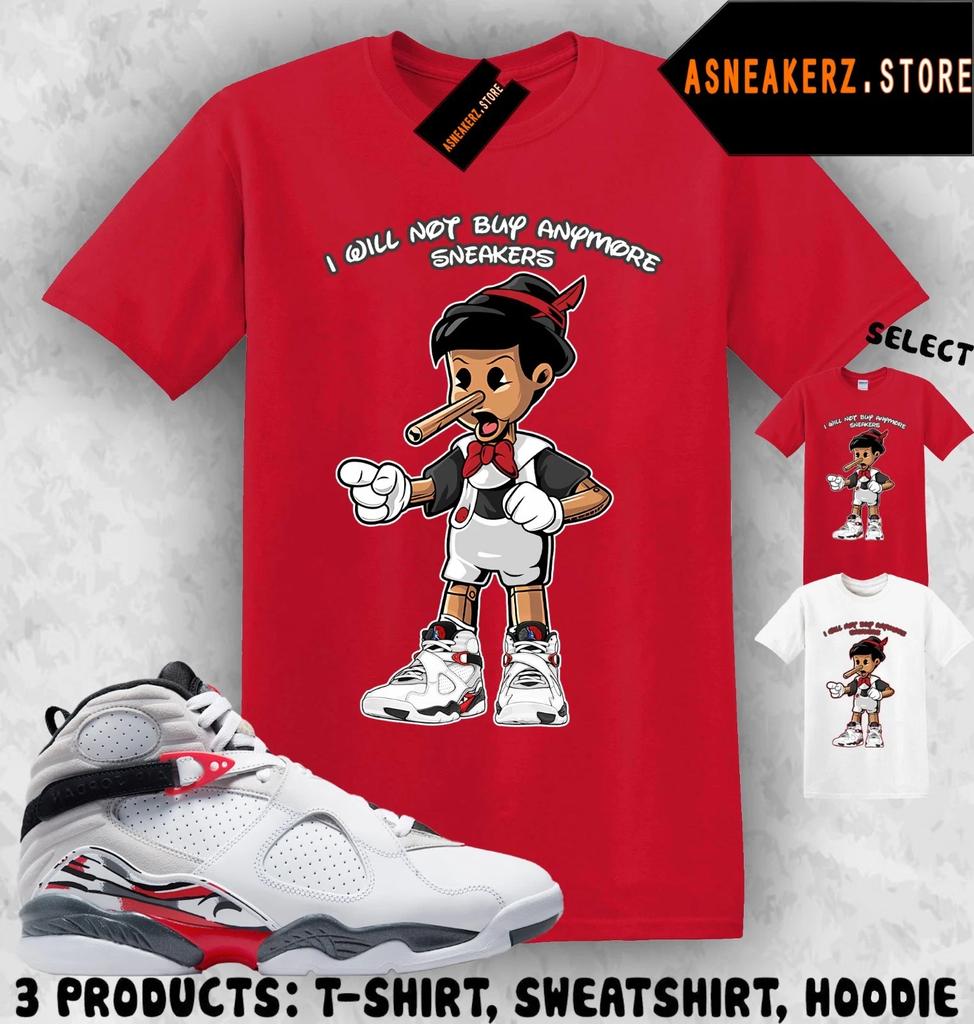 Shirt Matching AJ 8 Bugs Bunny 2025 Match Sneaker Sneakerhead Pinocchio T Shirt