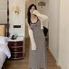 Light People Wear Pure Lust Sexy Tight Striped Dress Spice Girls Casual Low-cut Suspender Dress Women