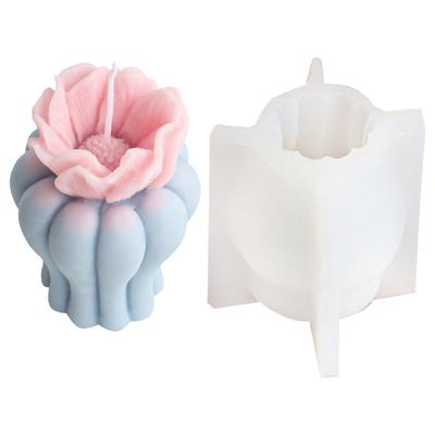 Formă flexibilă din silicon Formă de vază de flori pentru lumânări de ceară Formă parfumată pentru aromoterapie Mucegai pentru ornamente lucrate manual