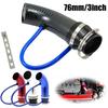 Tubo Universale 3 pollici 76mm per Presa d'Aria Condotti d'Aria Fredda Tubi Kit Sistema di Aspirazione Aria Fredda per Auto in Alluminio Tubo di Induzione Turbo