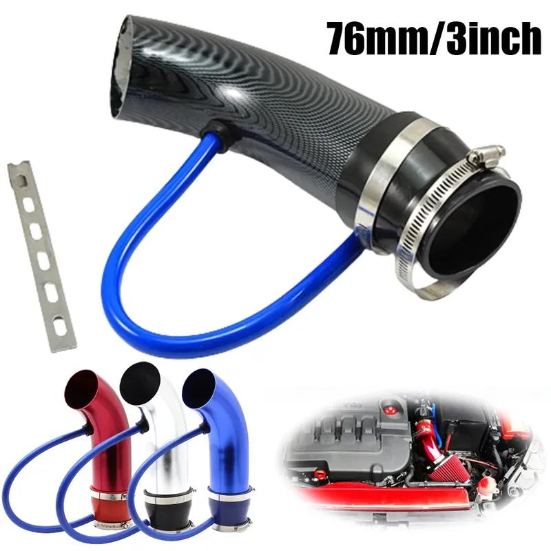 Tubo Universale 3 pollici 76mm per Presa d'Aria Condotti d'Aria Fredda Tubi Kit Sistema di Aspirazione Aria Fredda per Auto in Alluminio Tubo di Induzione Turbo