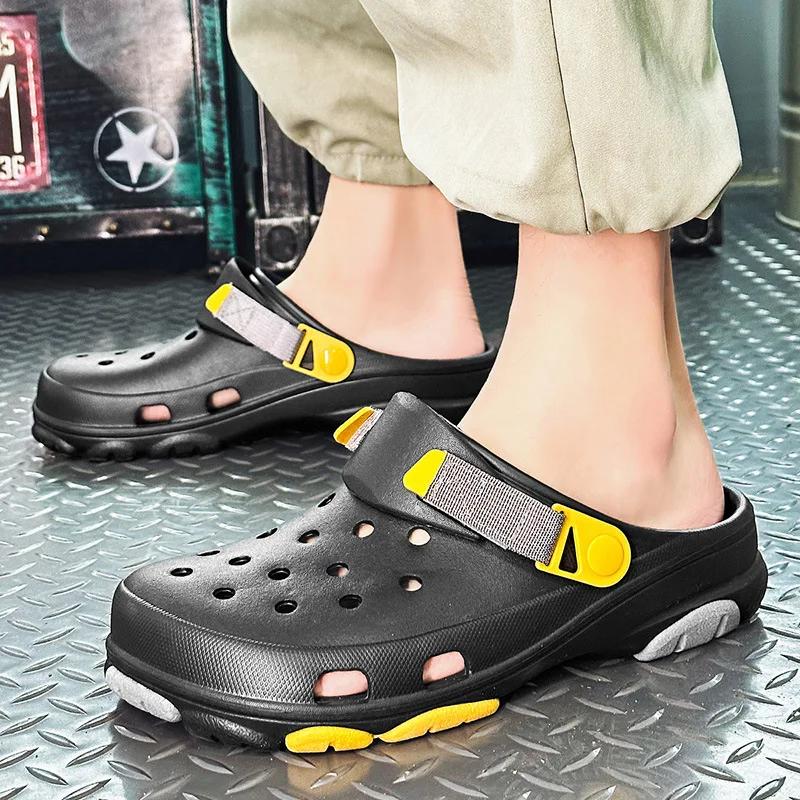 Summer Trendy Hollow Out Sandals Couple Outdoor Casual Shoes Beach Wear Korean Style Plus Size Slippers