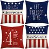 New American Flag Letters Independence Day Cushion Sofa Office Printed Linen Pillow Cover Cushion Cover