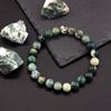 Genuine Tree Patterned Agates Beads Bracelet Woman Real Natural Moss Agates Bracelets Man Energy Stones for Healing Fengshui
