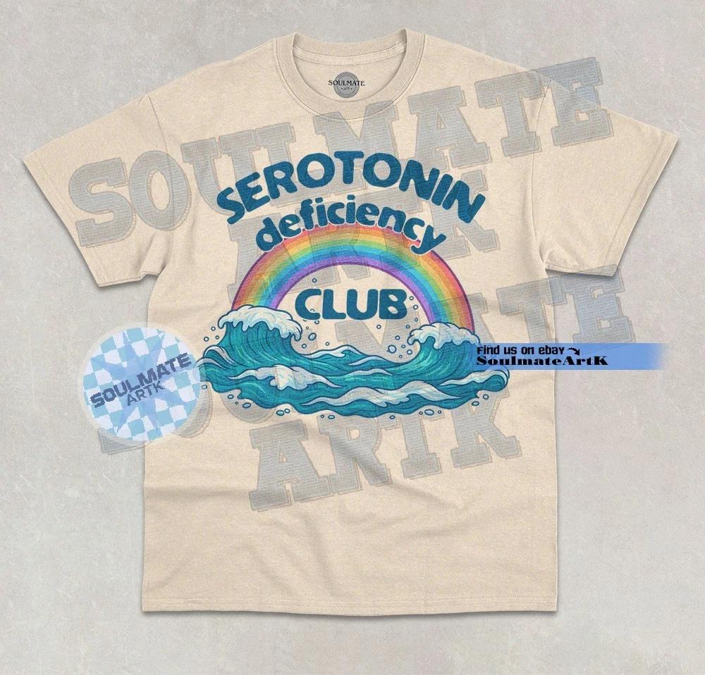 Serotonin Deficiency Club T-Shirt Mental Health Awareness Graphic Unisex Shirt S