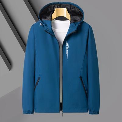 Men's Jacket Simple Versatile Hooded New Spring and Autumn Versatile Outer Wear Lab Coat Jacket