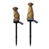 Cute Meerkats Garden Statue Meerkats with Light Up LED Helmets Figure Solar Light Animal Ornament Outdoor Figurine