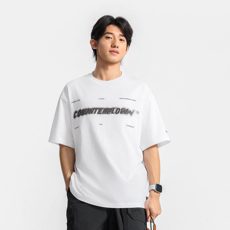 Li Ning T Shirt Men's Standard White ATSV191-4