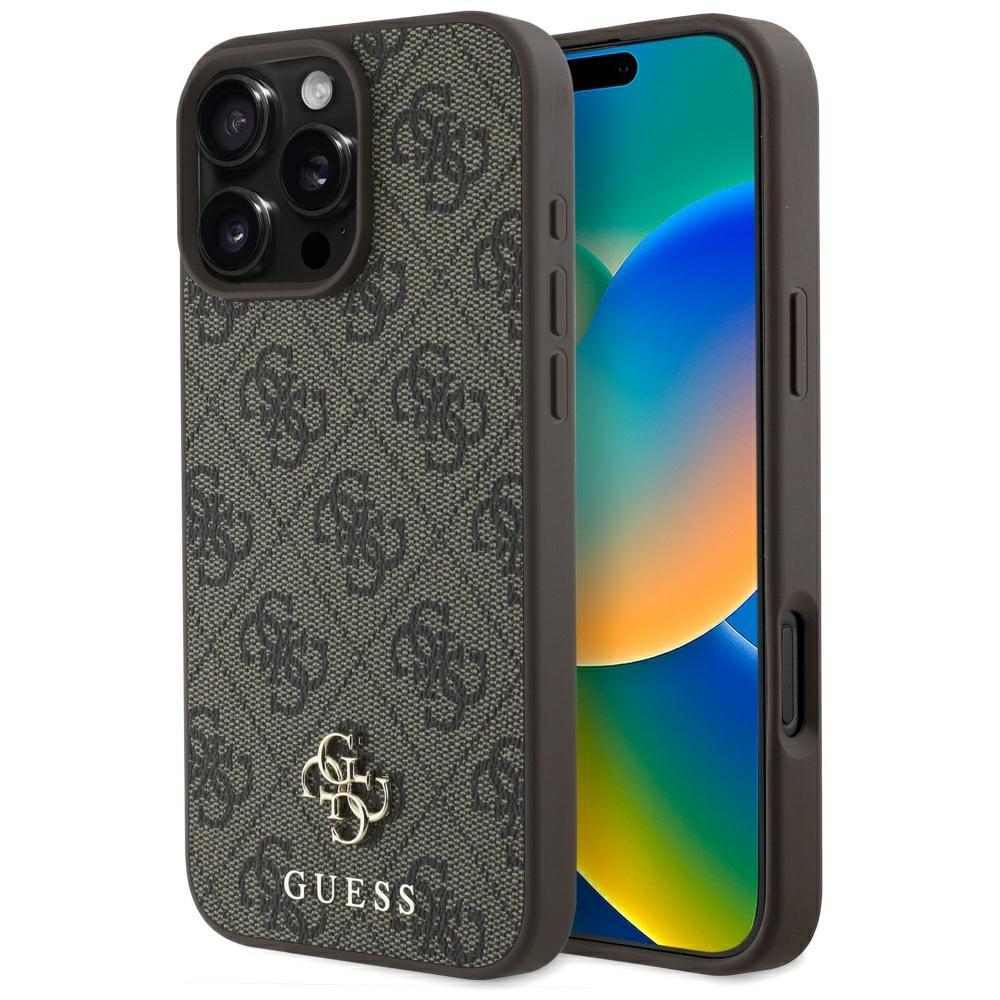 Guess Hc Pu 4G Small 4G And Classic Case For iPhone 16 Pro Magsafe Brown