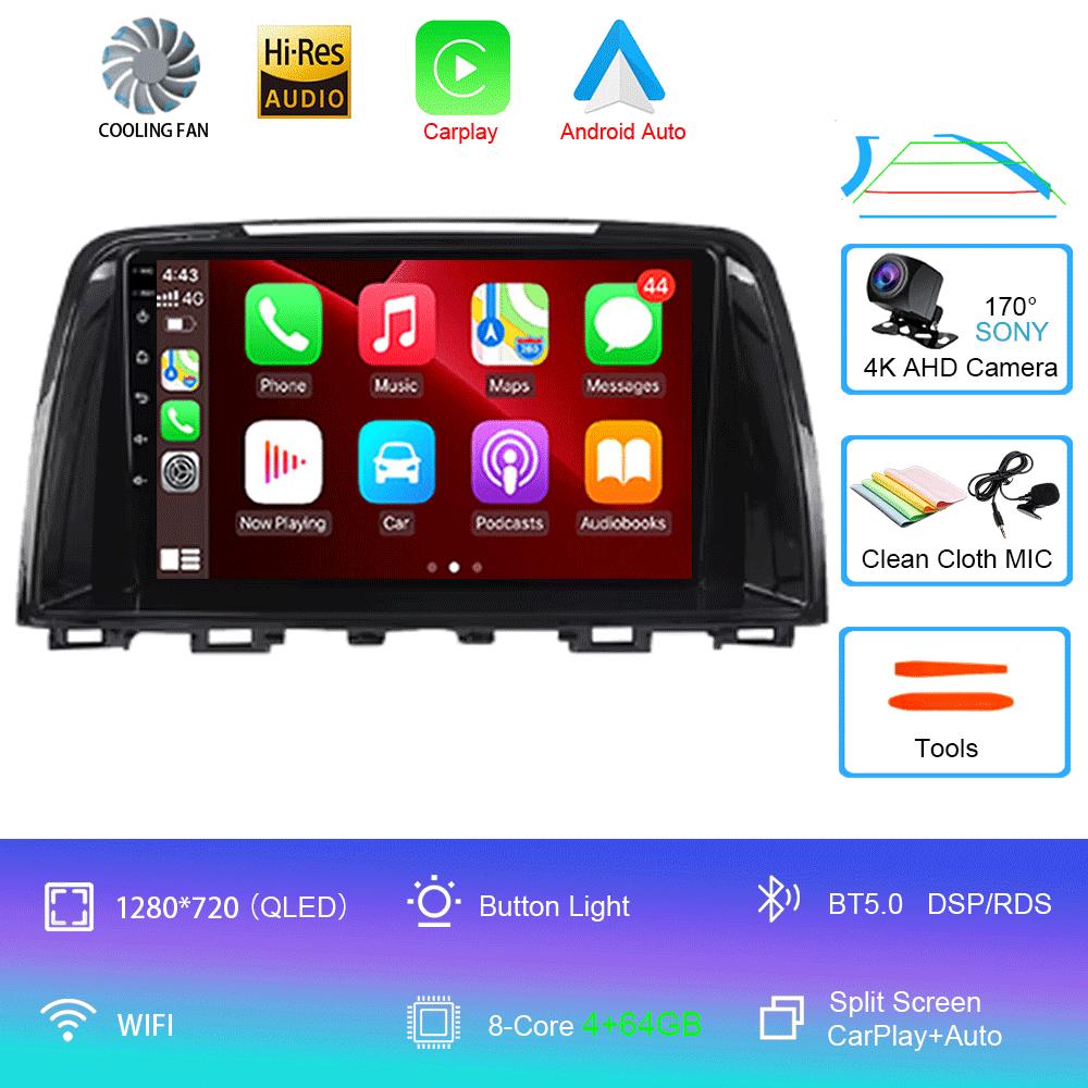 For Mazda 6 GJ Atenza 2012 2013 2014 2015 2016 2017 Android 14 Carplay Auto Car Multimedia All-in-one Car Radio Video Player GPS
