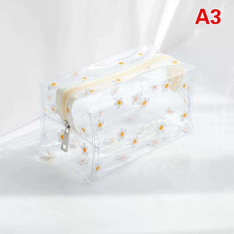 Pu Waterproof Cosmetic Bag Portable Large Capacity Transparent Wash Bag Travel Frosted Cosmetic Organizer Swimming Bag
