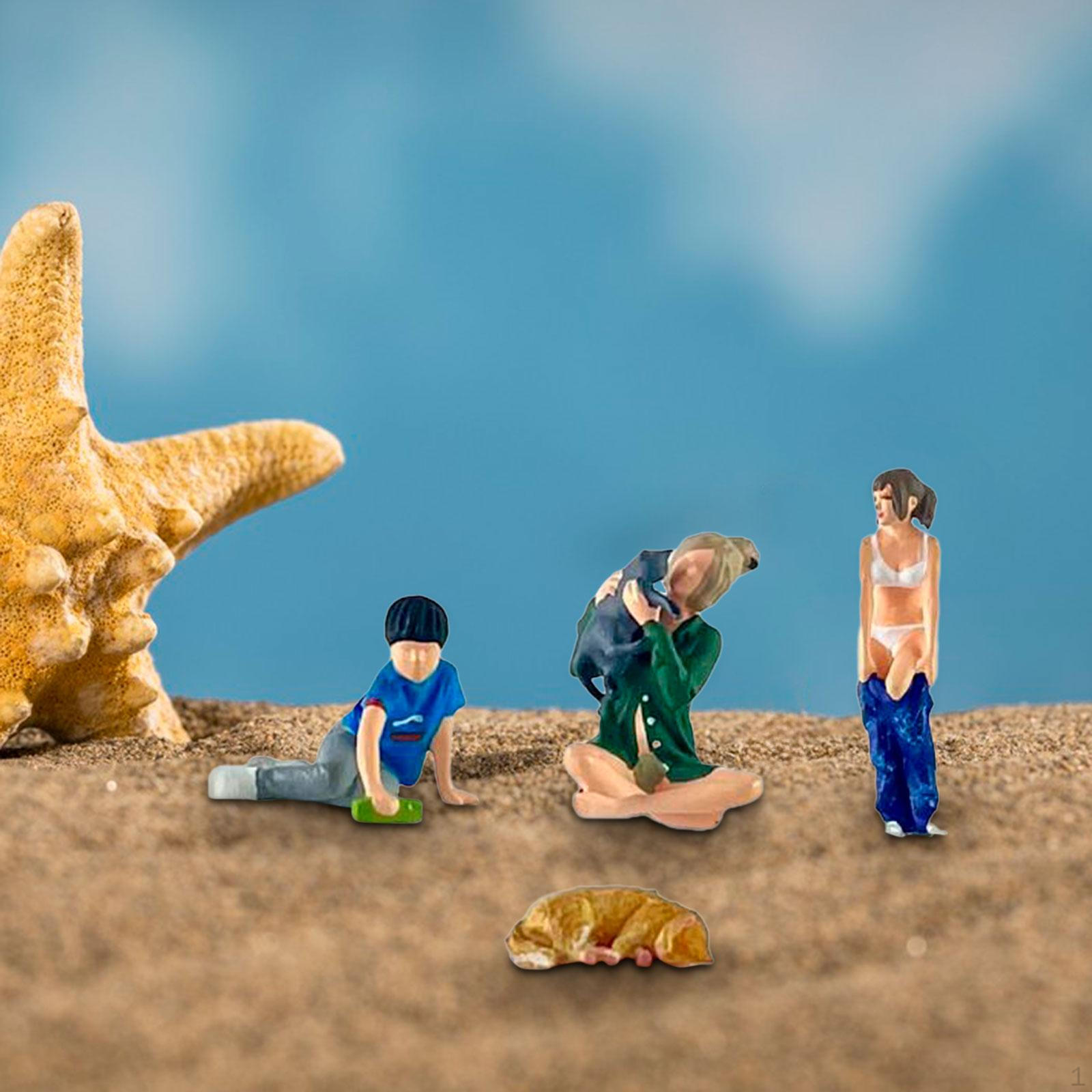 

1/64 Диорама Фигурка Персонаж Фигурки Миниатюрный Макет Уличные Люди Модель для Мальчиков Девочек 4Pcs