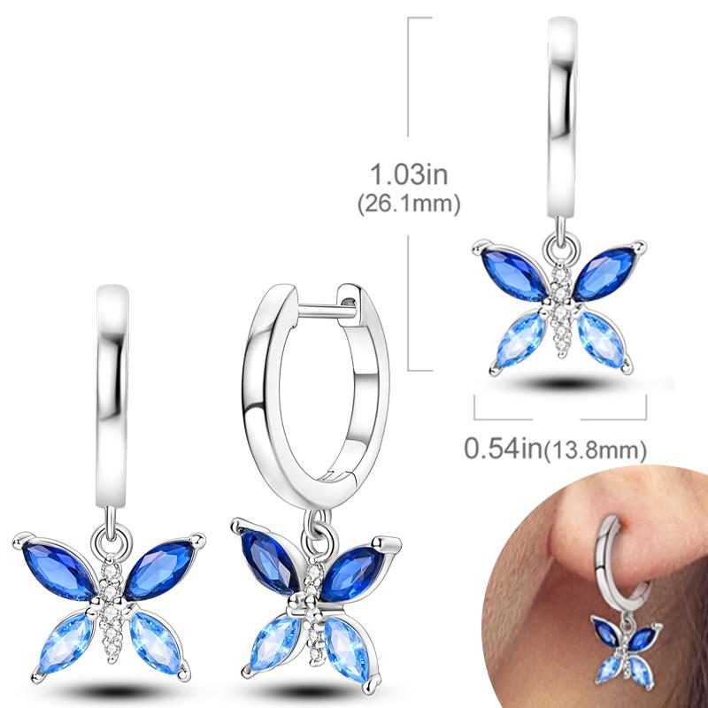New Women Earrings Original 925 Silver Hoop Earrings Engagement Wedding Birthday Drop Earring Women Jewelry Gifts