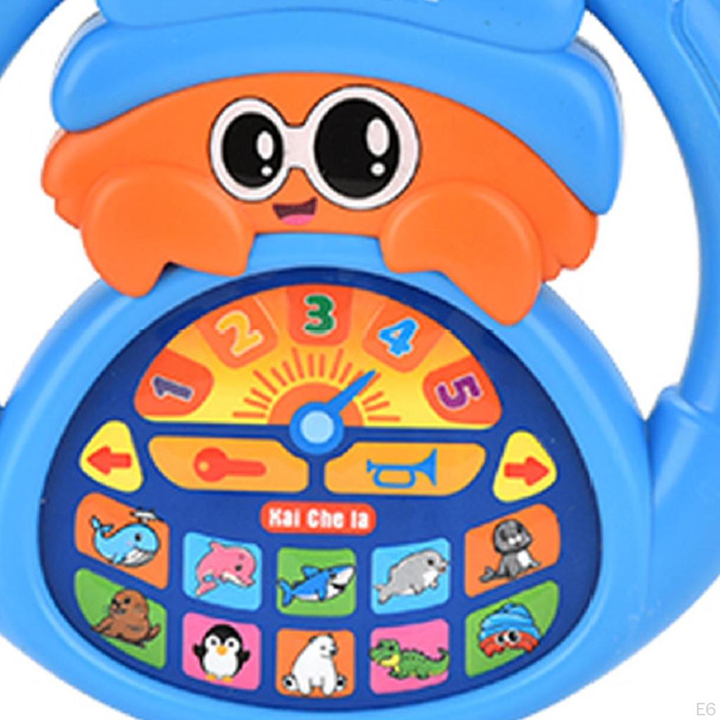 Kids Steering Wheel Toy Early Educational Game Portable Funny Cute Simulated Driving Controller for