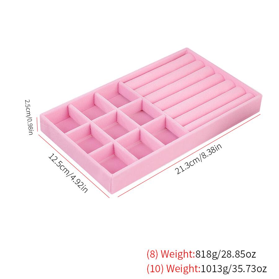 1PC, Flocking Jewelry Box Jewelry Tray, Color: Pink
