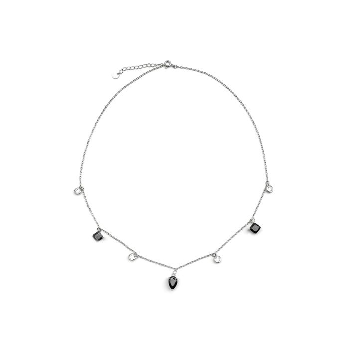 Collier - LUXENTER - Irul - Argent sterling 925 - Onyx (zircone) - Finition rhodiée