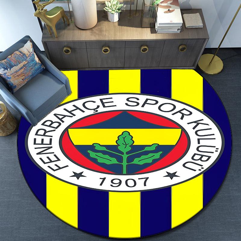 Fenerbahçe Sports Club Emblem Round Rug for Livingroom,Bedroom, Palyroom, Chair Rug, Area Rug, Circle Carpet, Fan Christmas Gift