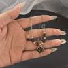 Vintage Double-Layer Stone Sun Pendant Necklace Jewelry for Women Fashionable Vintage Style with Two Layers of Natural Stones