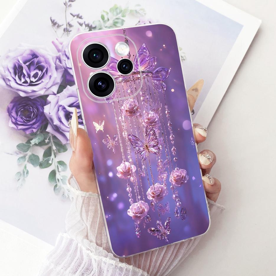 For Oppo Reno 15 FS Case Reno15 F 5G CPH2801 Luxury Butterfly Painted Cover Soft Slim Phone Case For Oppo Reno15 Pro Fundas Bags