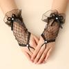Evening Dinner Lacy Gloves Proms Gloves Lace Fingerless Gloves for Opera Women Lady Theme Proms Costume
