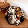 Circle Animals  pattern, automatic folding umbrella, portable and foldable design, 8 ribs, a Christmas or birthday gift.