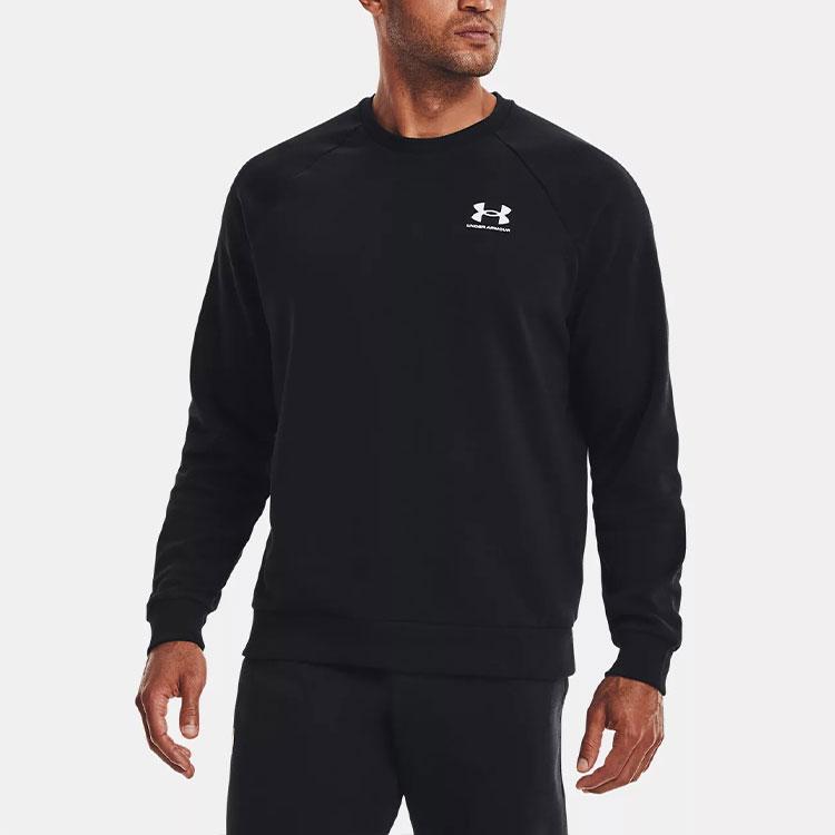 Under Armour Rival Fleece Crew Neck Sweatshirt Men Tops Black 1359029-001