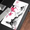 Extended Deskmat Large Black and White Cherry Blossom Game Mouse Pad Lock Edge Keyboard Mat Sakura Nonslip Rubber Mousepad