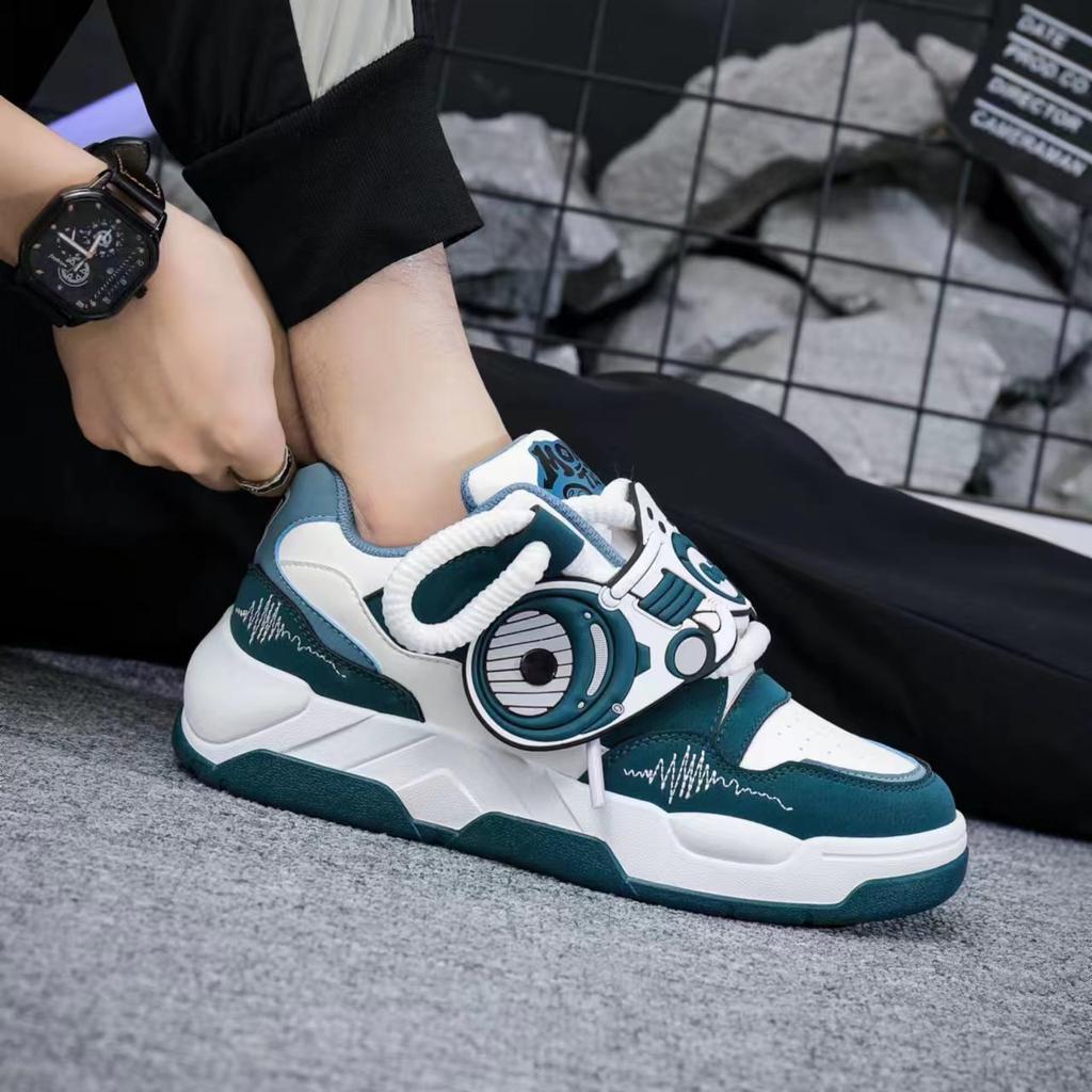 Spring new men's shoes color matching bread shoes student versatile sports board shoes comfortable casual platform heightening shoes
