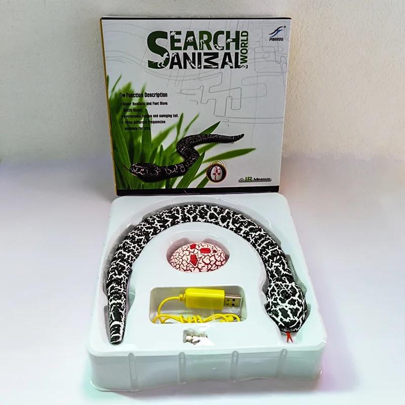 Realistic Remote Control Snake RC Animal Scary Toy Simulated Viper Trick Terrify Mischief Toys for Halloween Children Gift Medium чёрный