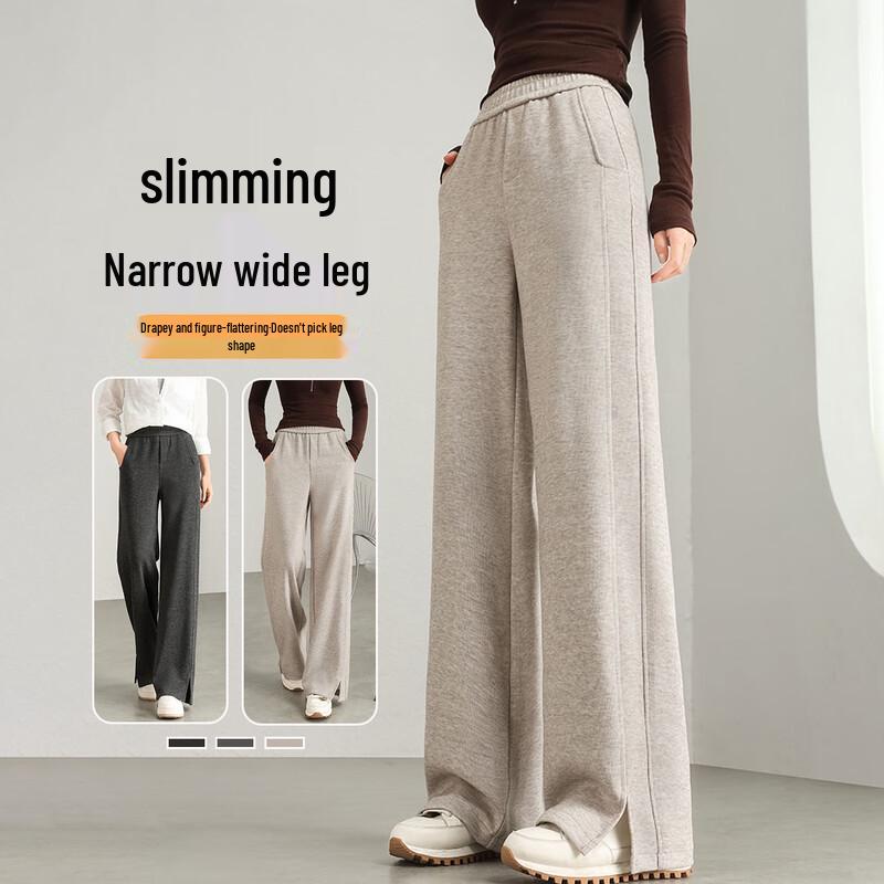 

Women s High-Waist Slit Wide-Leg Trousers XL