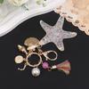 Women Pearl Starfish Accessories Key Ring Starfish Keychain Keychain Bag Pendant Decor Gifts